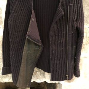 Zip up motorcycle style cardigan